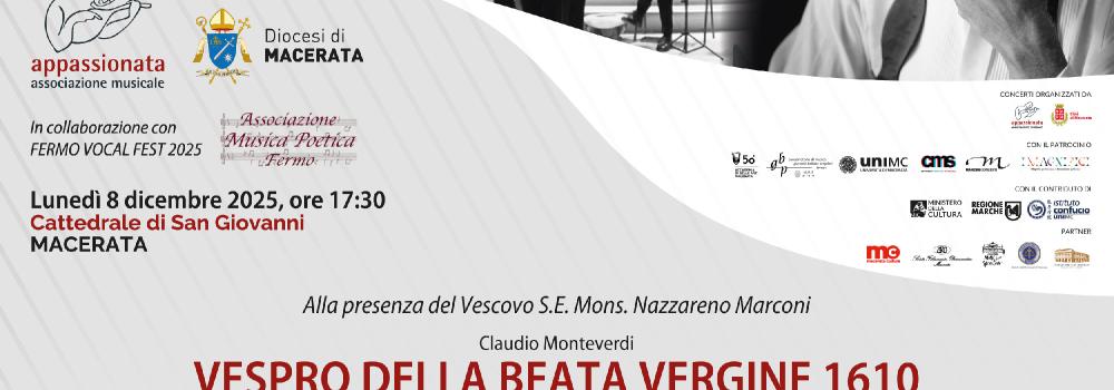 Appassionata chiude il 2025 con il Vespro della Beata Vergine di Monteverdi
