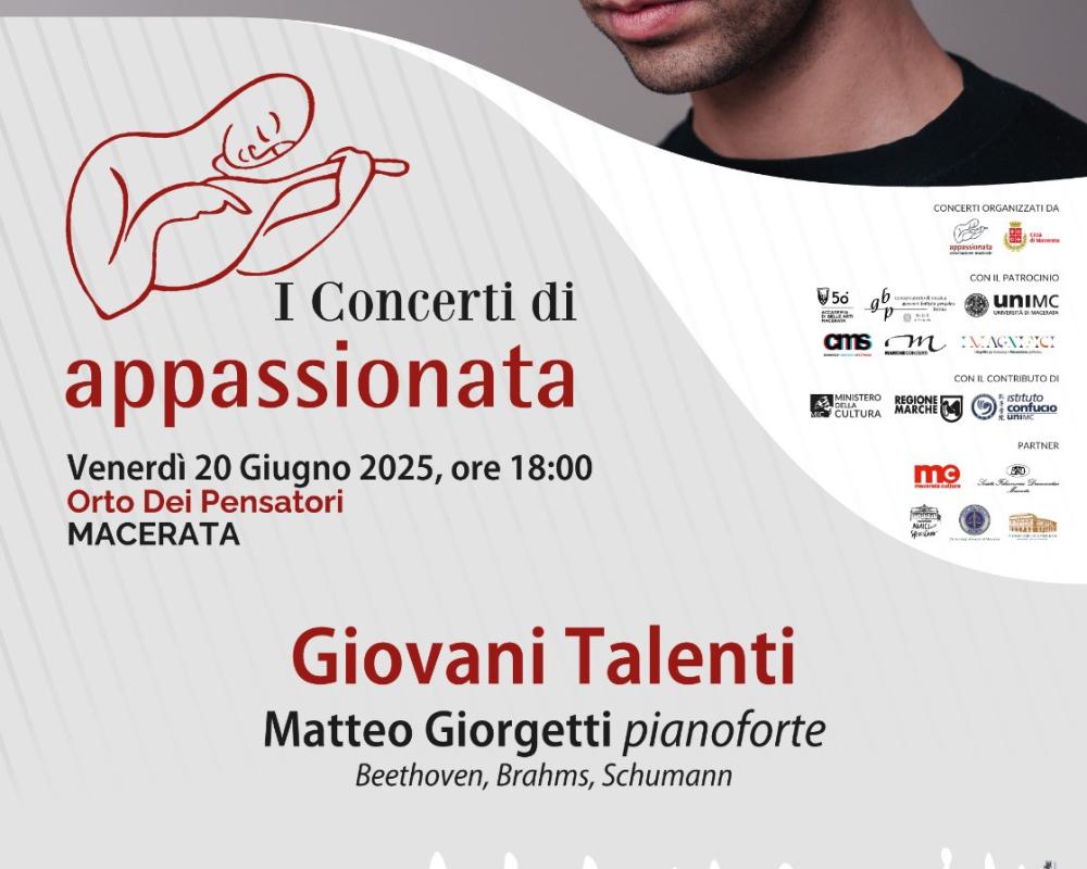 Appassionata chiude la prima parte di stagione all'Orto dei Pensatori con il concerto di Matteo Giorgetti