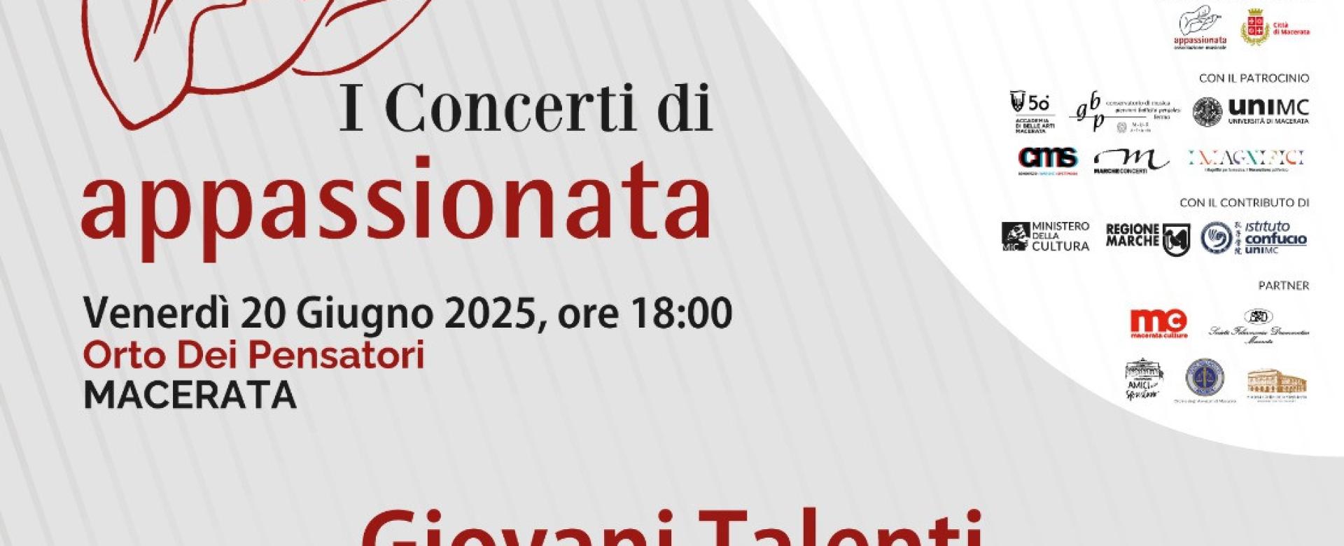 Appassionata chiude la prima parte di stagione all'Orto dei Pensatori con il concerto di Matteo Giorgetti