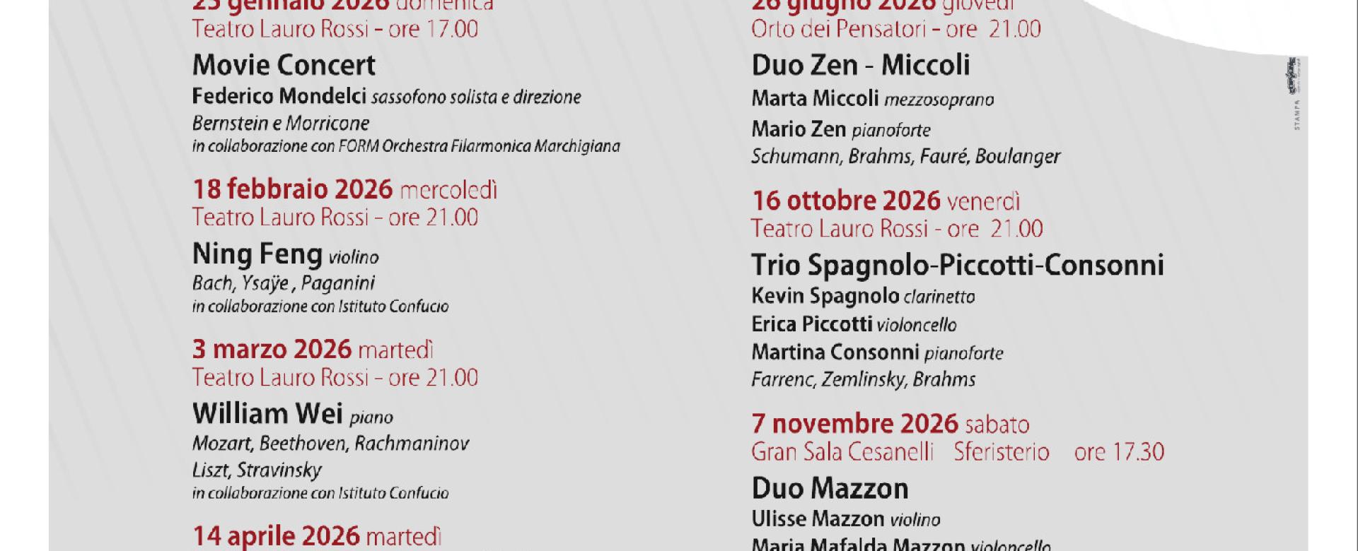 Al via la stagione 2026 dei concerti di Appassionata